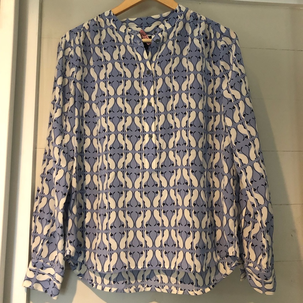 J.Crew silk button down blouse - Siamese print